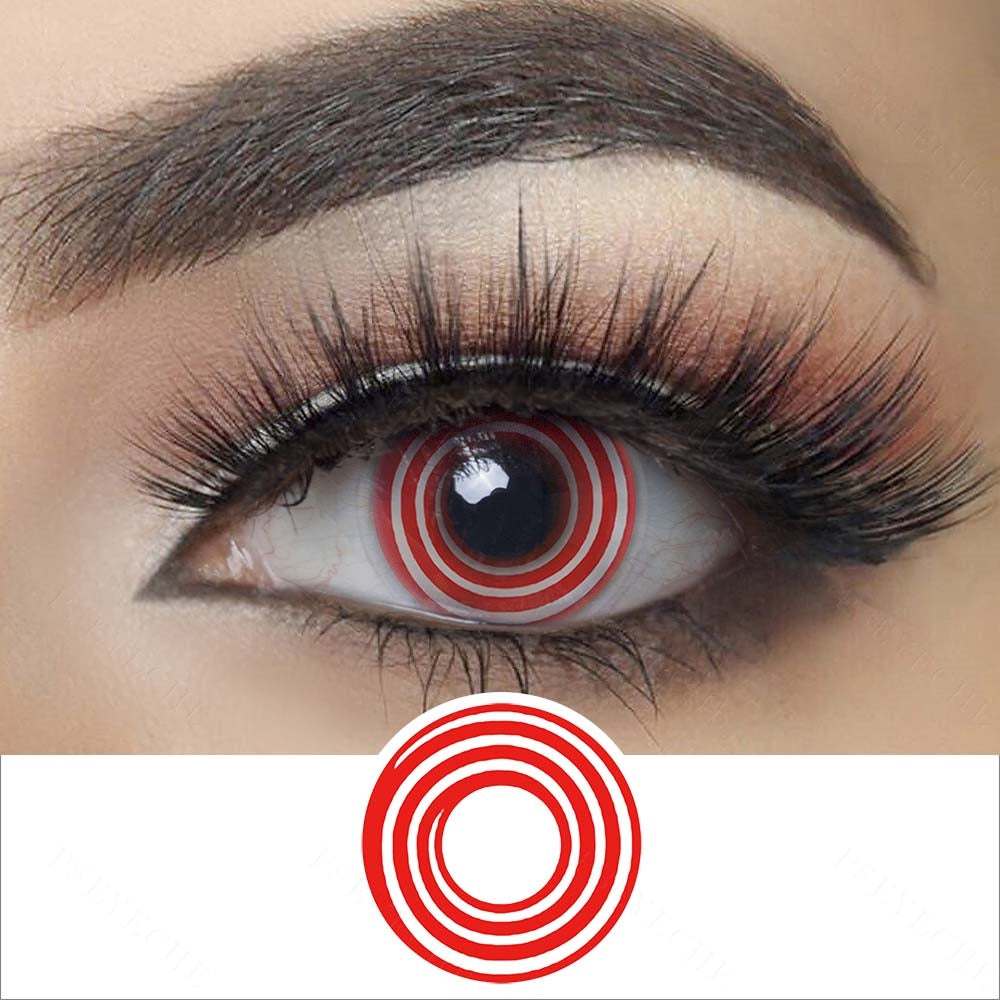 Red spiral contact lenses