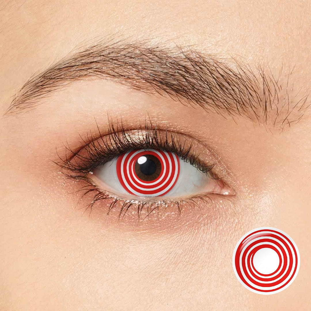 Red spiral contact lenses